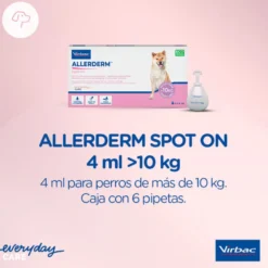Virbac Allerderm spot on Pipetas dermatológicas para el cuidado de la piel Perros y Gatos.