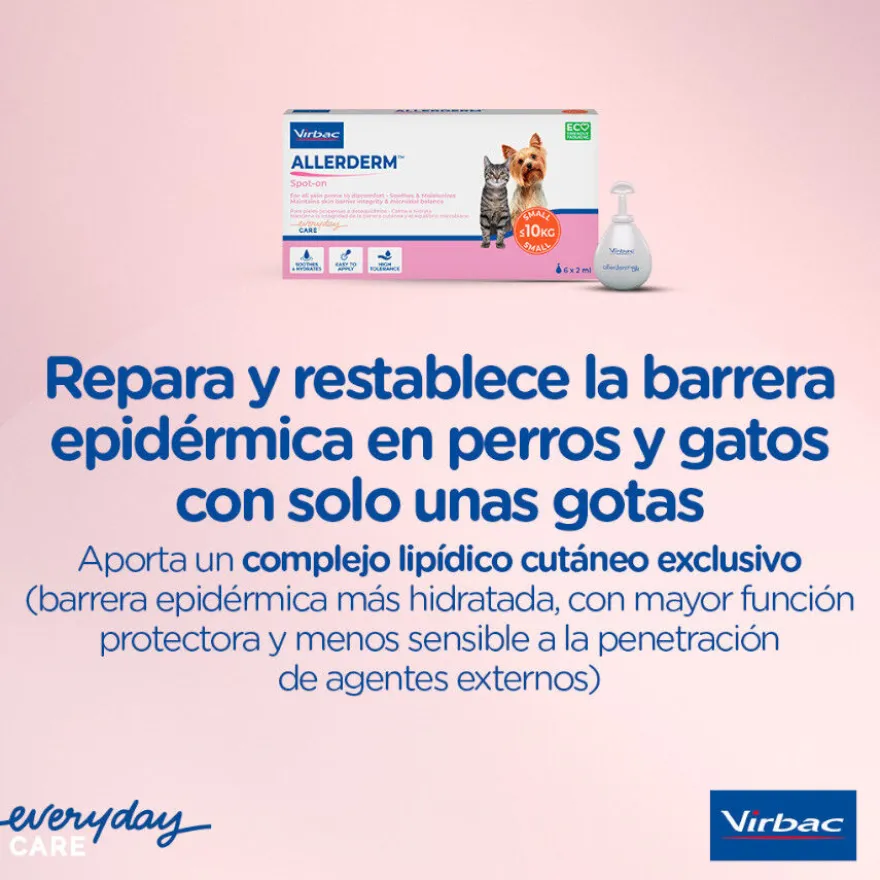 Virbac Allerderm spot on Pipetas dermatológicas para el cuidado de la piel Perros y Gatos.
