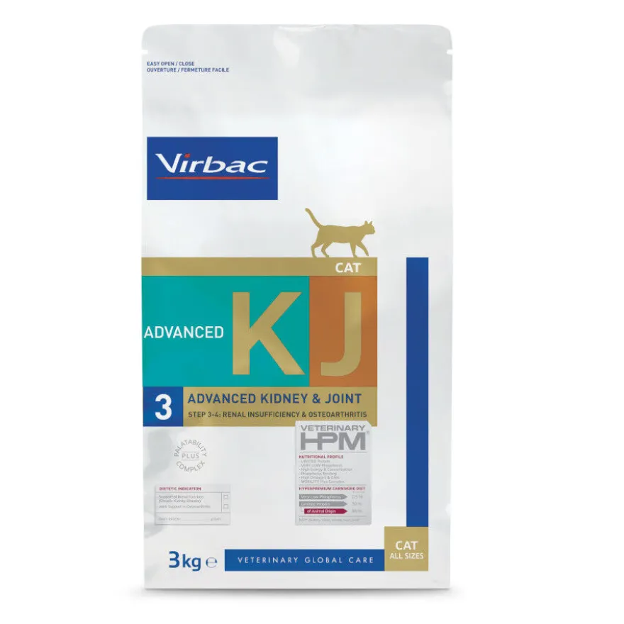 Virbac HPM KJ3 Advanced Kidney & Joint Renal Pienso para gatos