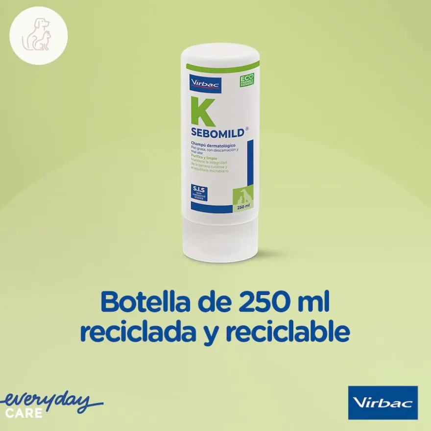 Virbac Sebomild Champú para pieles grasas en perros y gatos