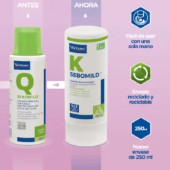 Virbac Sebomild Champú para pieles grasas en perros y gatos