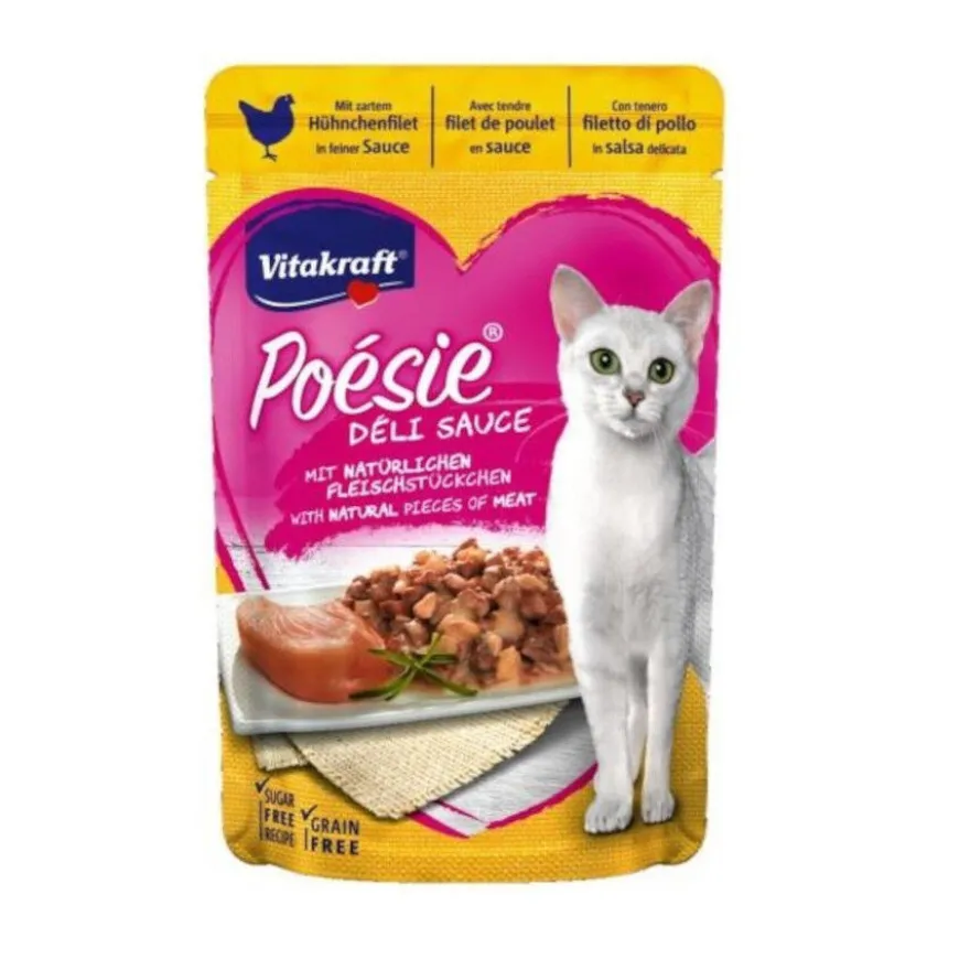 Vitakraft Poesie Deli Sauce Carne de Pollo en salsa sobre para gatos