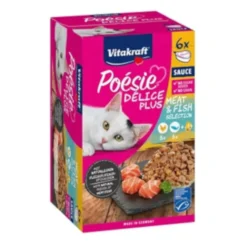 Vitakraft Poésie Delice plus Pollo y Salmón Tarrina en Salsa para gatos