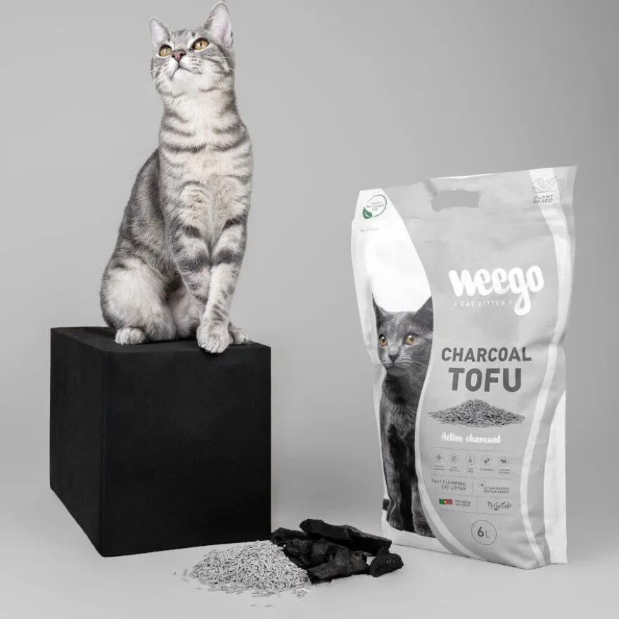 Weego Charcoal Tofu arena aglomerante para gatos