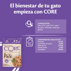 Wellness Core Adult Purely Pato y Pollo en Paté sobre para gatos