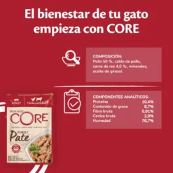 Wellness Core Adult Purely Pollo y Ternera en Paté sobre para gatos