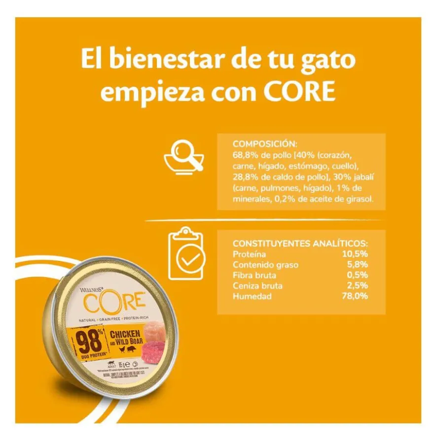 Wellness Core Adult Single Protein Ternera tarrina para gatos