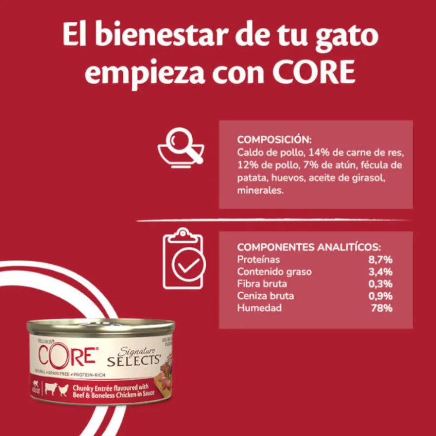 Wellness Core Chunky carne y pollo lata para gatos