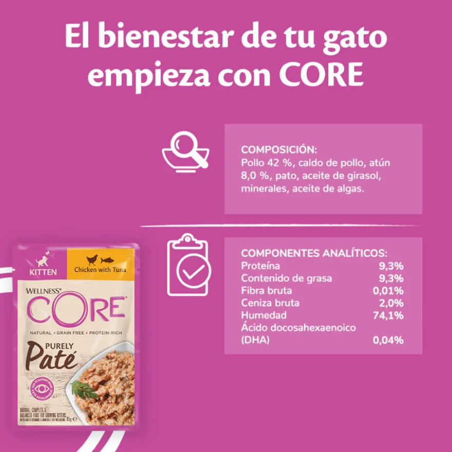 Wellness Core Kitten Pollo en Paté sobre para gatos