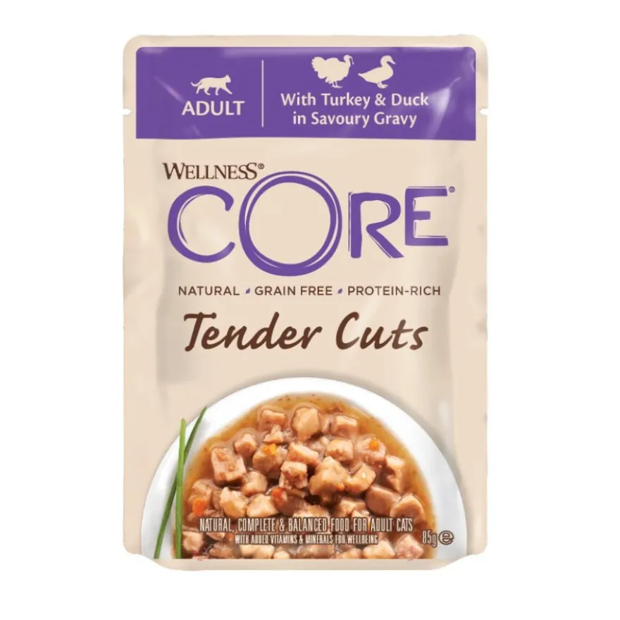 Wellness Core Tender Cuts Pavo y Pato sobre en salsa para gatos