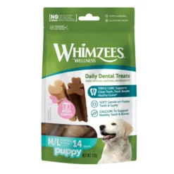 Whimzees Puppy M/L Snacks Dentales Naturales para perros