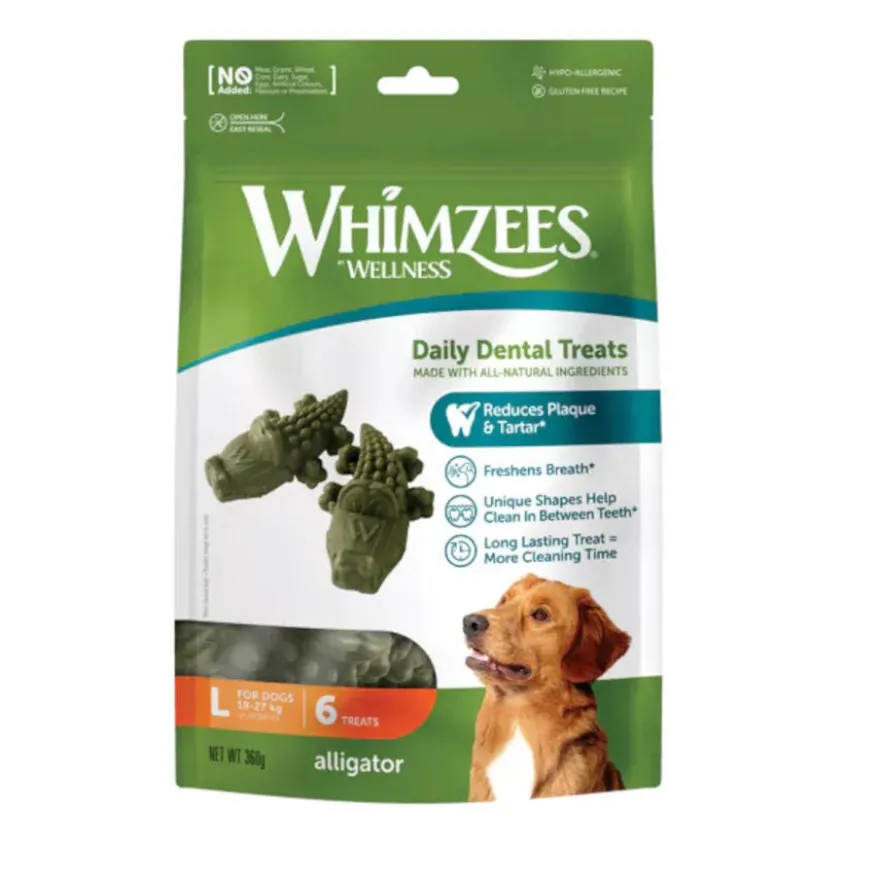 Whimzees Snacks Dentales Cocodrilo para perros de razas grandes
