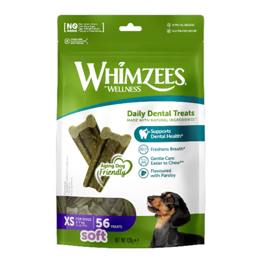 Whimzees Snacks Dentales Soft Value Bags XS para perros