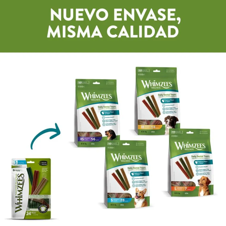 Whimzees Snacks Dentales Stix para perros de razas pequeñas