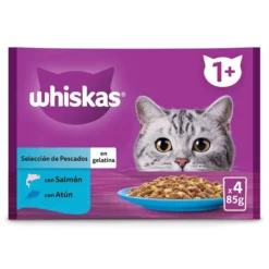 Whiskas Salmón y Atún Gelatina en Bolsita para Gatos Adultos