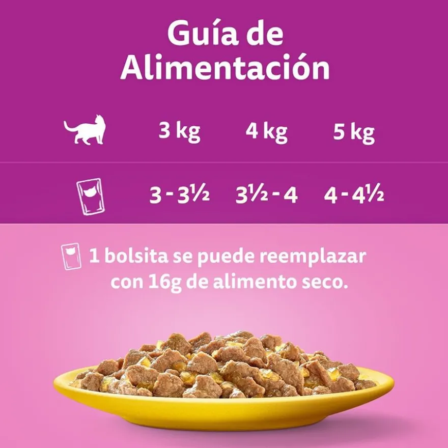 Whiskas Selección Aves Gelatina en Bolsita para Gatos Adultos