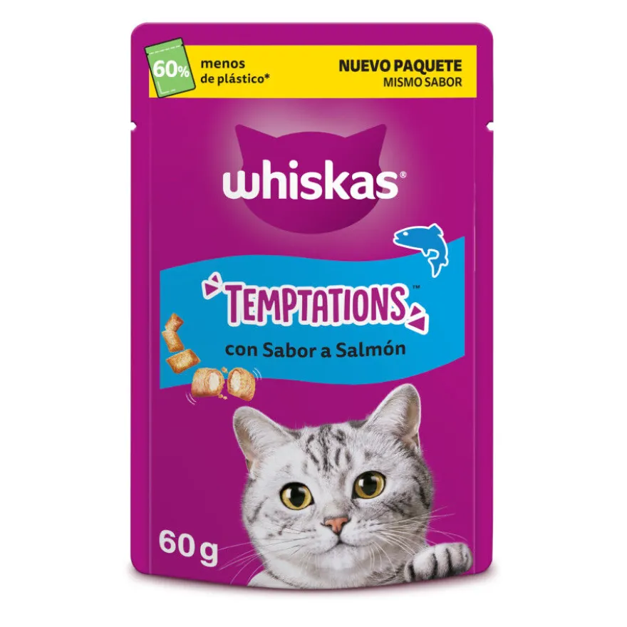 Whiskas Temptations Snacks Salmón para Gatos