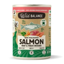 Wild Balance BARF Salmón y Ternera lata para perros