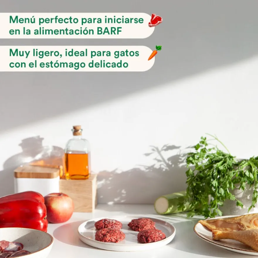 Wild Balance Menú Barf pollo con verduras comida congelada para gatos