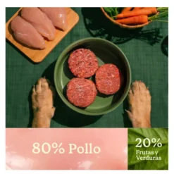 Wild Balance Menú Barf pollo y verduras comida congelada para perros