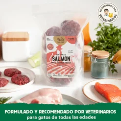 Wild Balance Menú Barf salmón pavo y verduras comida congelada para gatos