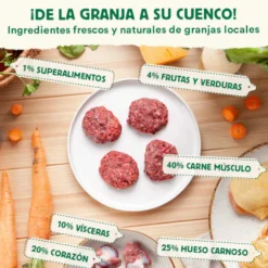 Wild Balance Menú Barf salmón pavo y verduras comida congelada para gatos