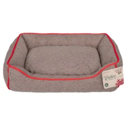 Wonder Christmas Cama Navideña Marrón y Roja para perros