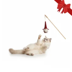 Wonder Christmas Juguete de Caña Santa Navideño para gatos