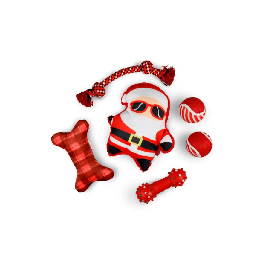 Wonder Christmas Santa Rock Set de juguetes para perros
