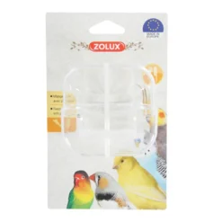 Zolux Comedero con Posadero Transparente para pájaros
