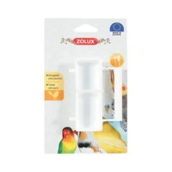 Zolux Comedero Rectangular con Trapecio Blanco para periquitos