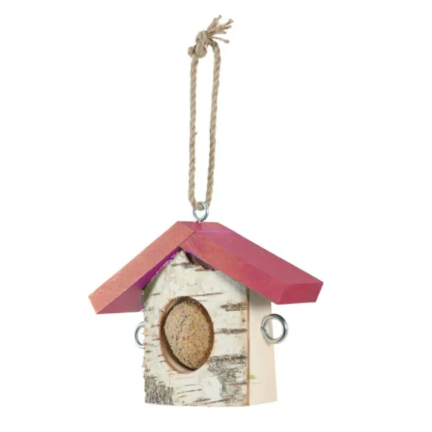 Zolux Soporte BDG Madera Hut Rojo para pájaros